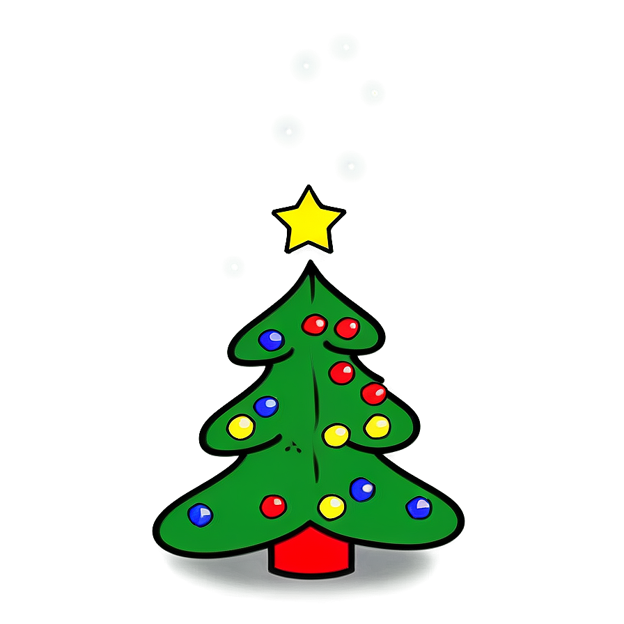 Christmas Tree With Lights Outline Png 06132024 PNG