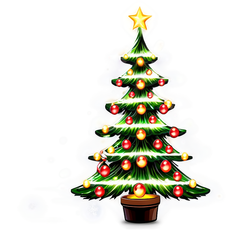 Christmas Tree With Lights Png Lls59 PNG