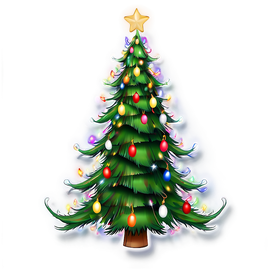 Christmas Tree With Lights Png Obu62 PNG