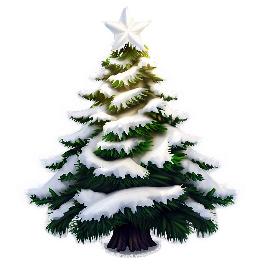 Christmas Tree With Snow Png 04292024 PNG