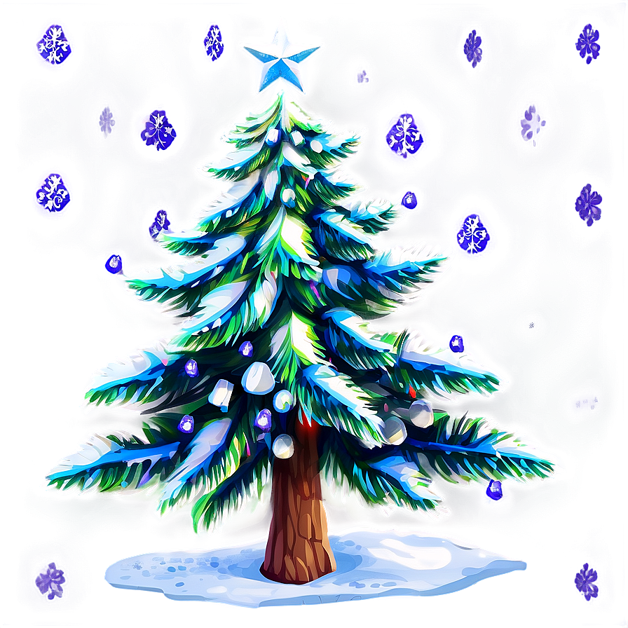 Christmas Tree With Snow Png Nvm36 PNG