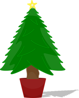 Christmas Tree With Star Topper PNG