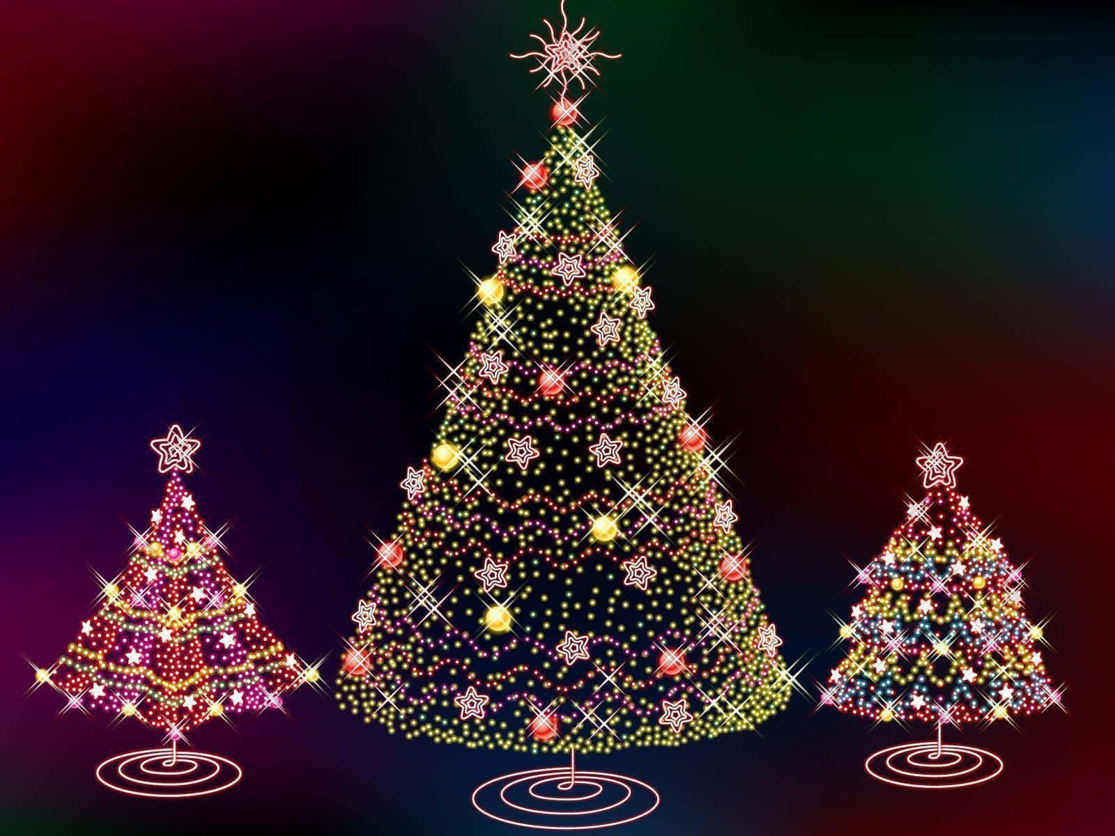 Christmas Trees Floating Lights Picture