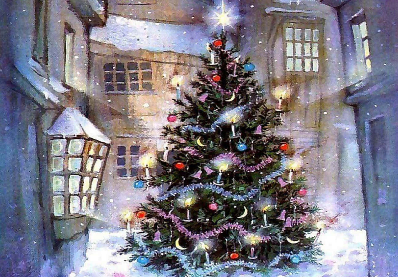 Christmas Trees Beautiful Cartoon Picture
