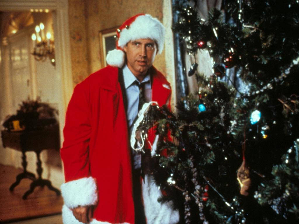 Conjuntode Santa Claus De Clark Griswold En Vacaciones De Navidad Fondo de pantalla