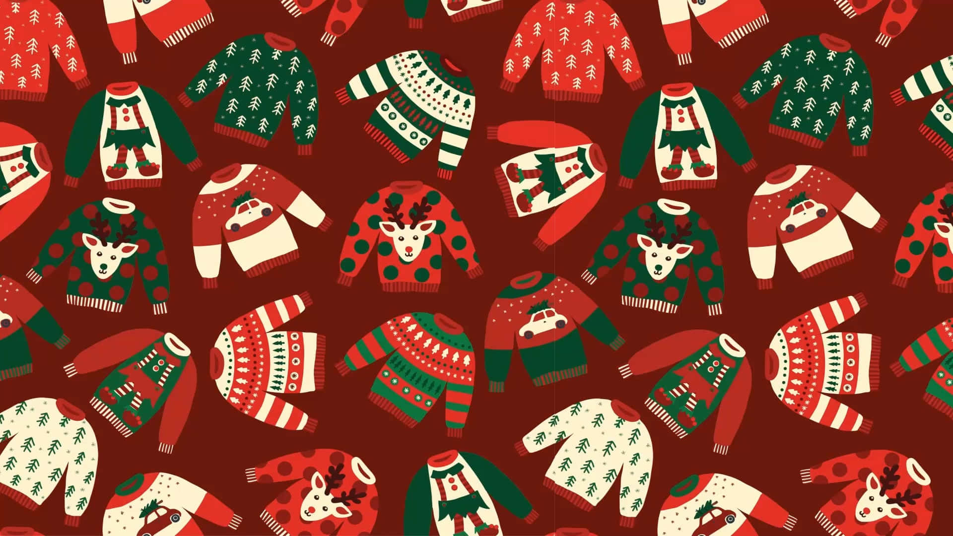 Christmas Vacation Zoom Background Red Green