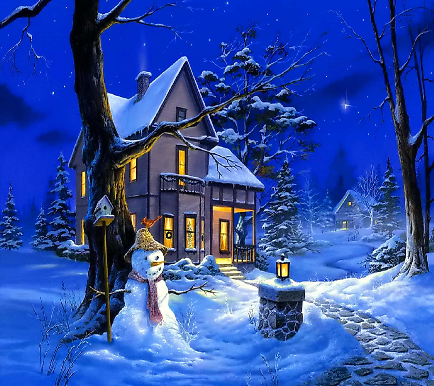 Celebrate the Festive Spirit of Christmas Winter Wallpaper