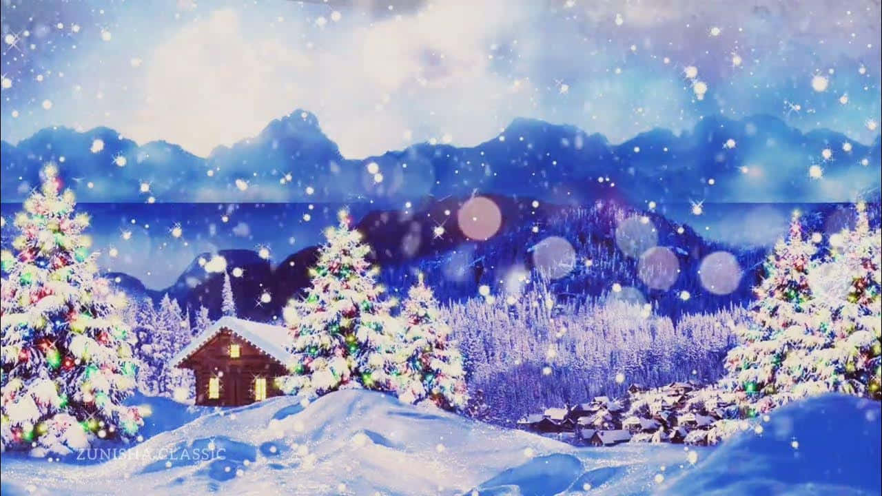 Betretensie Eine Winterliche Weihnachtswunderwelt. Wallpaper