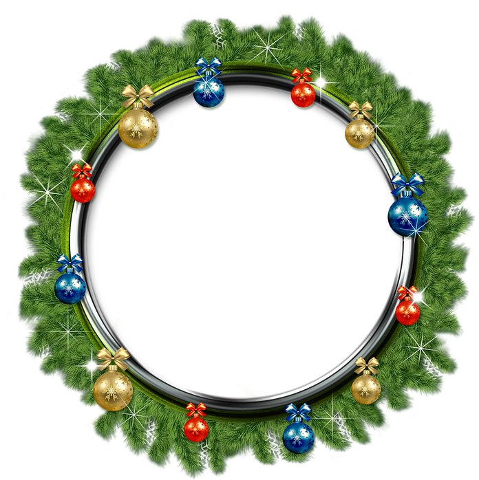 Christmas Wreath Frame Design PNG