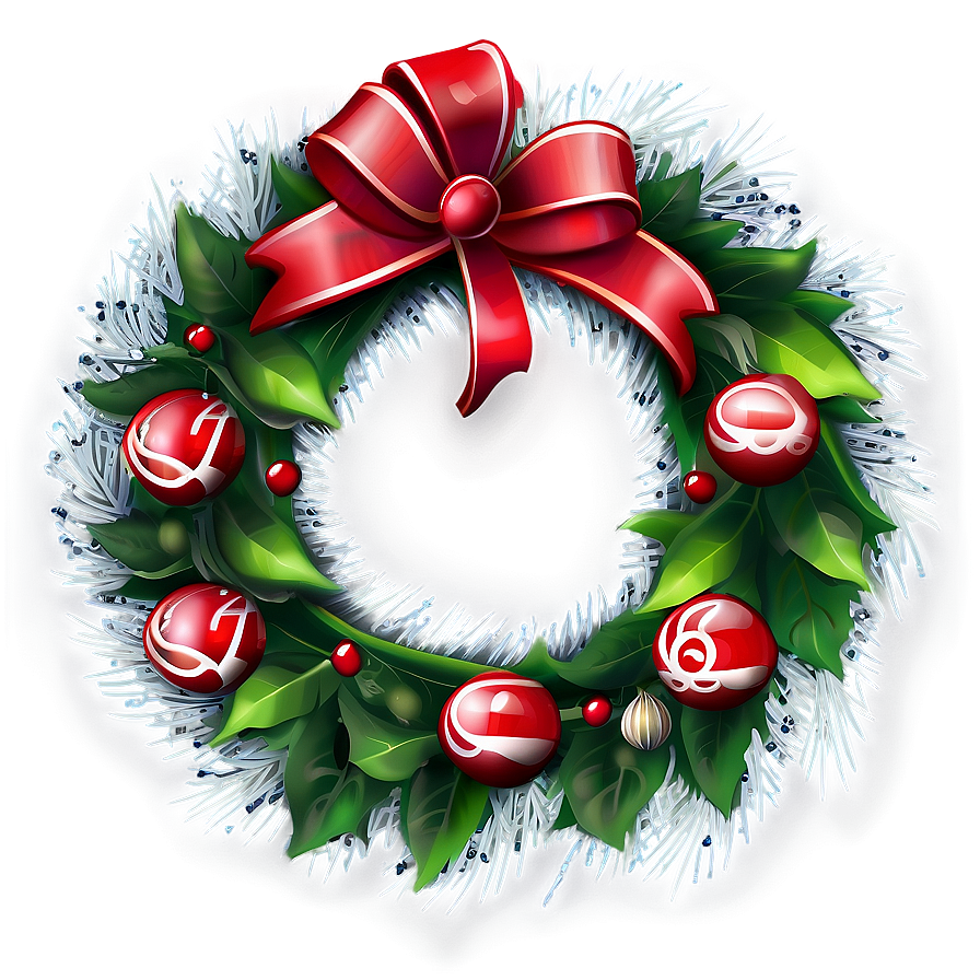 Christmas Wreath Illustration Png 05032024 PNG