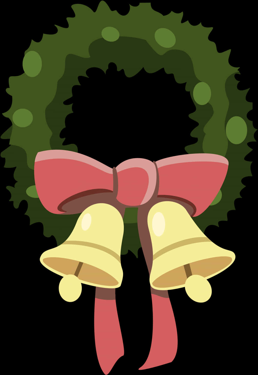 Christmas Wreathwith Bellsand Red Bow PNG
