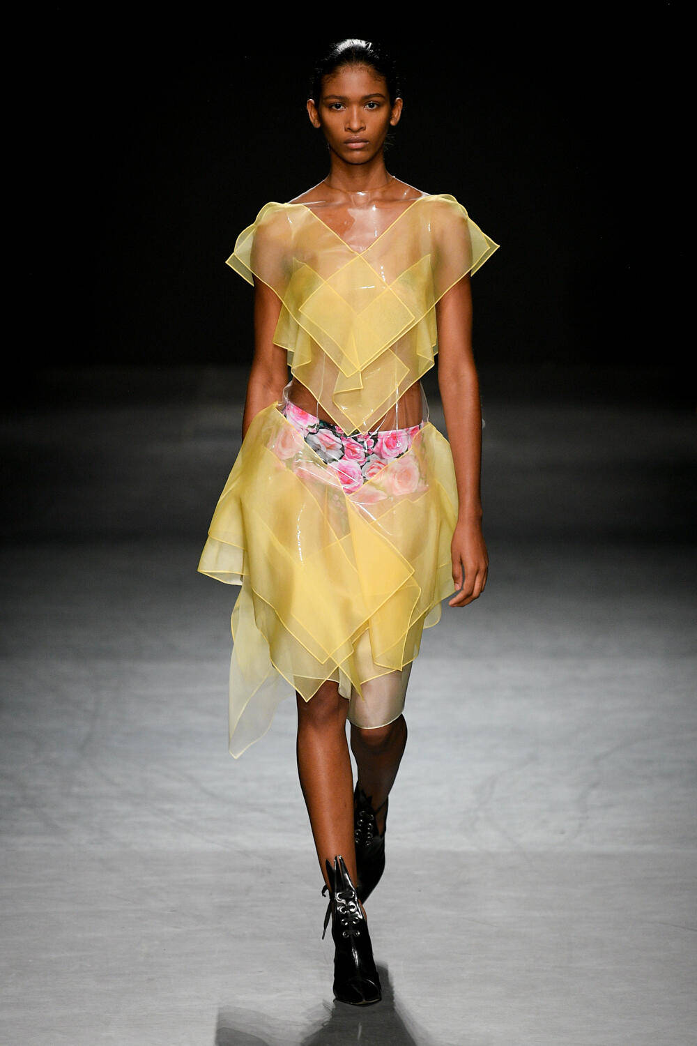 Christopher Kane Yellow Sheer Outfit Background
