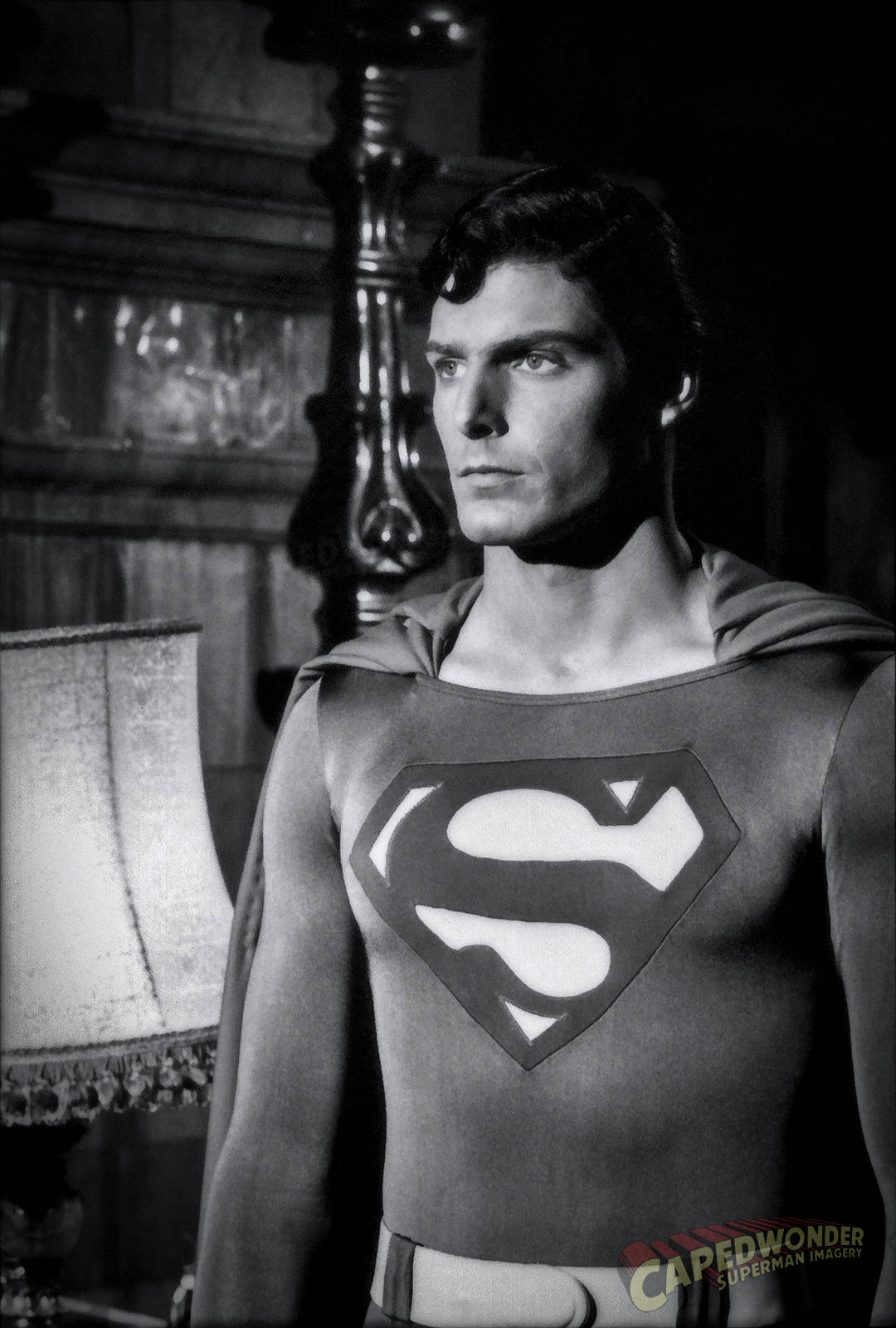 Christopher Reeve Superman In Black And White