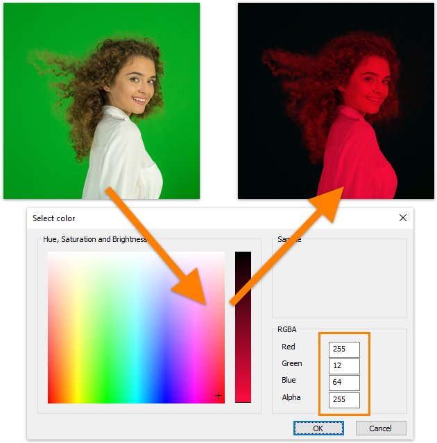 Chroma Key Color Selection Process PNG