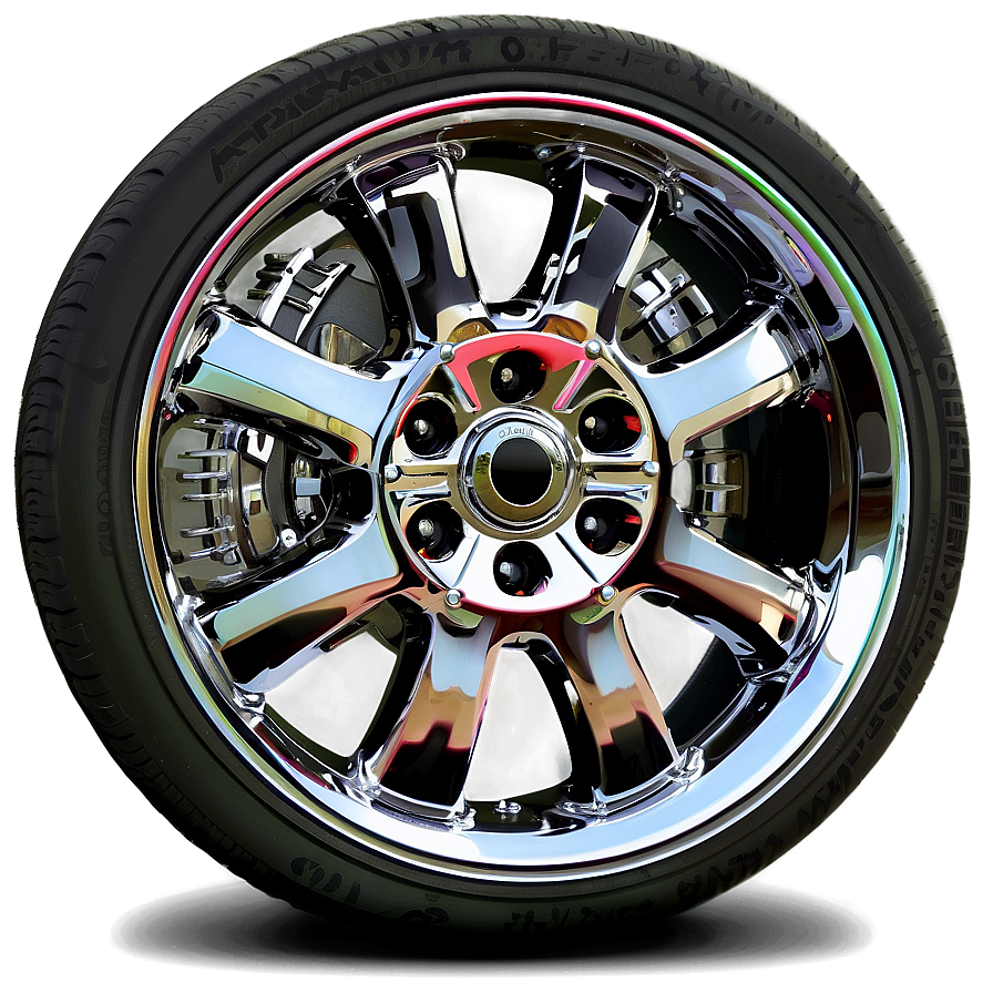 Chrome Car Wheel Png 06122024 PNG