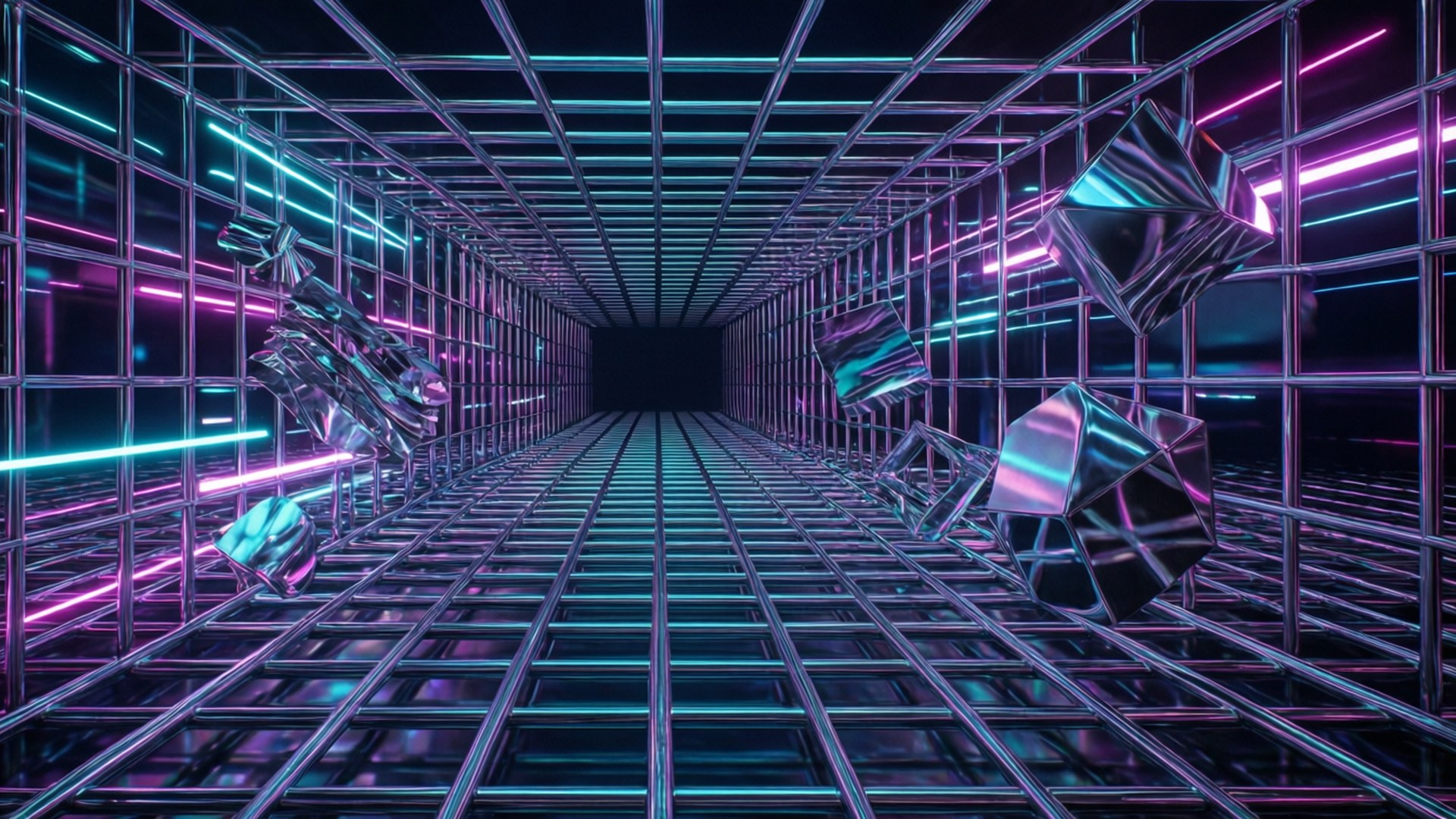 Chrome Grid Infinity Wallpaper
