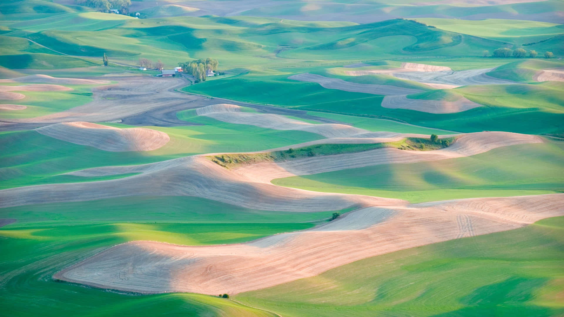 Aerial View Of The Prairies In The State Of Washington Wallpaper