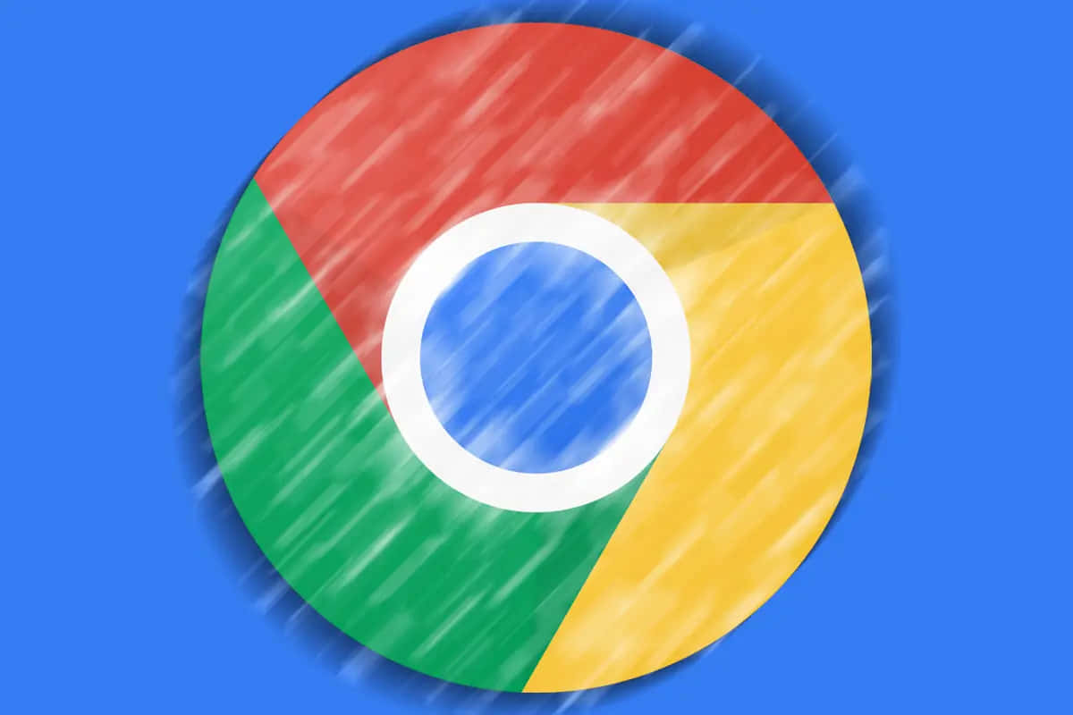Googlechrome Logo Mit Regentropfen, Die Darauf Fallen