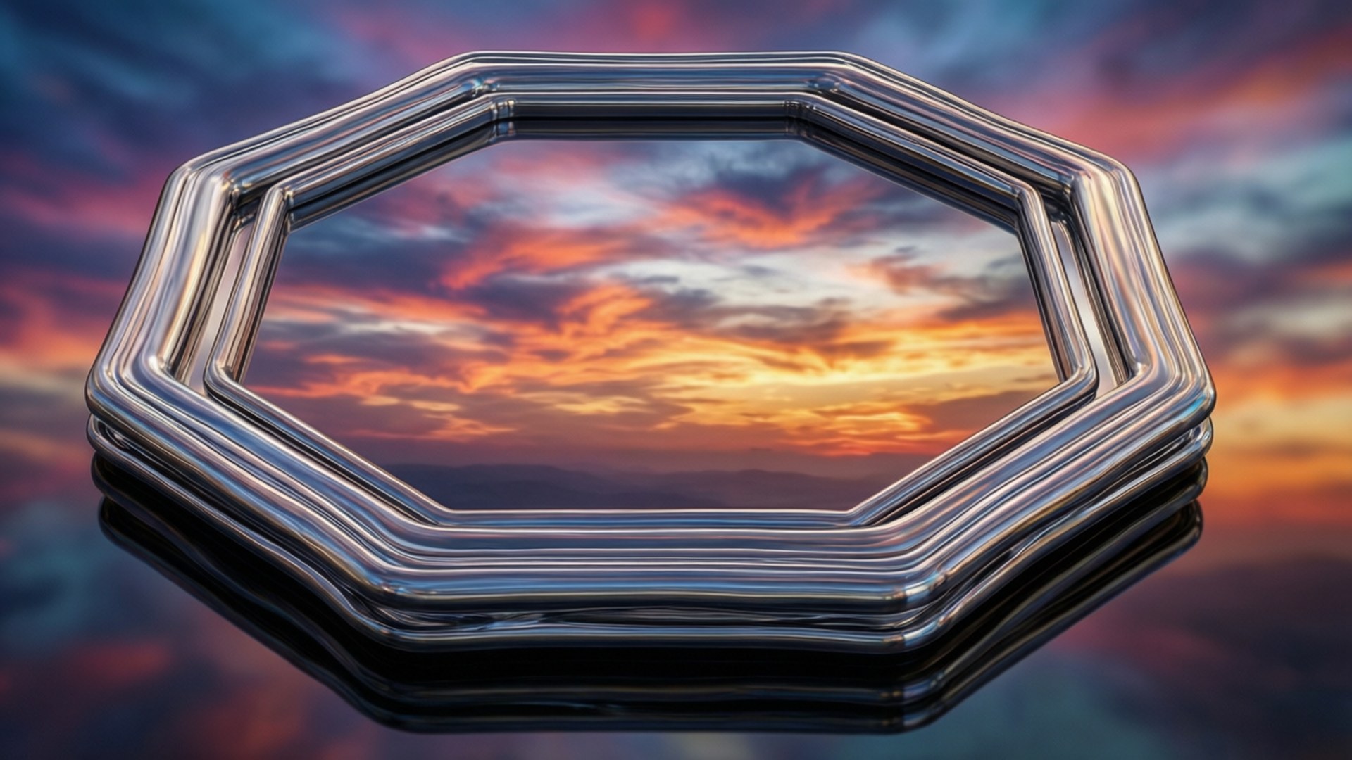 Chrome Reflection Octagon Fonds d'écran