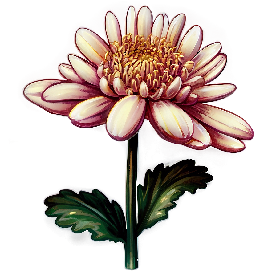Chrysanthemum Botanical Sketch Png 06112024 PNG