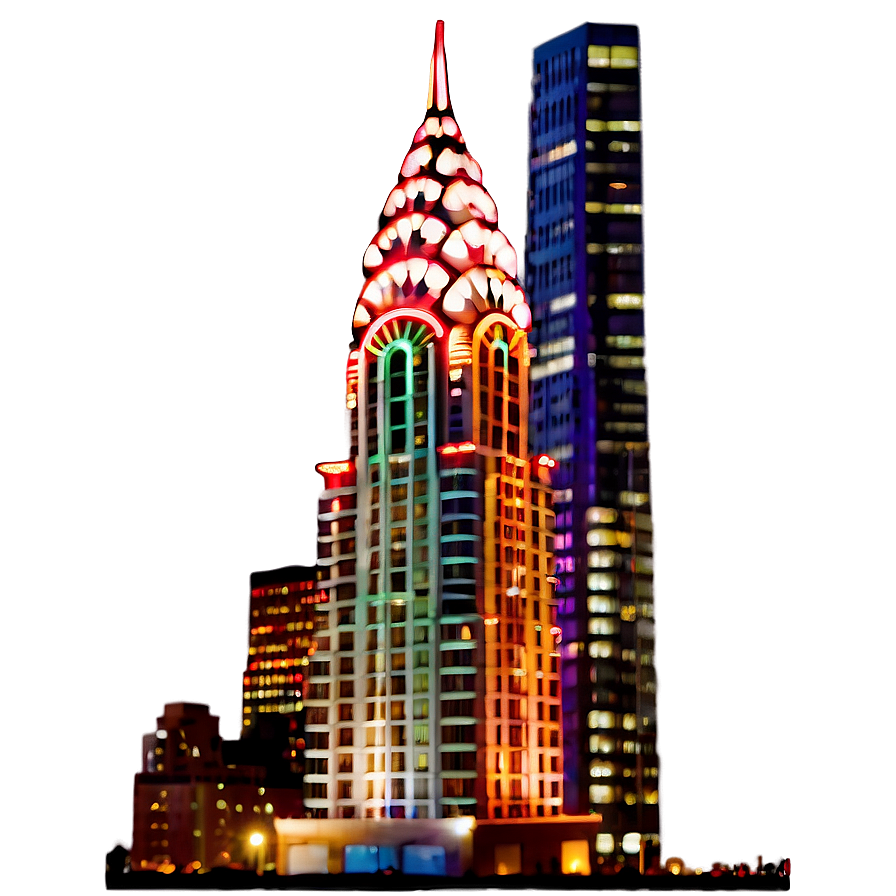 Chrysler Building Light Display Png 06252024 PNG