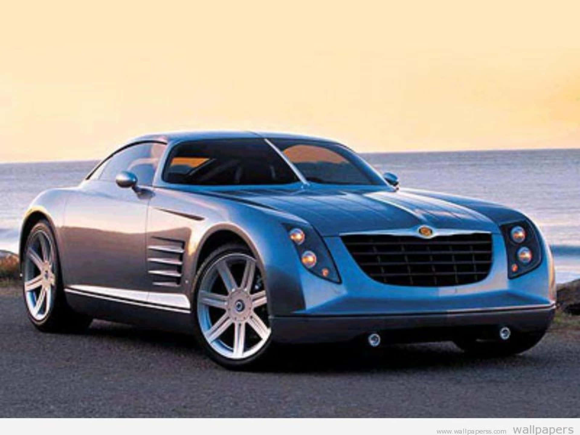 Caption: Sleek Silver Chrysler Crossfire in Action Wallpaper