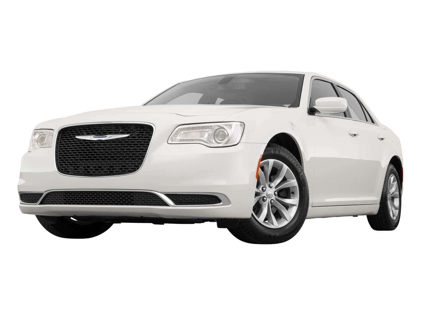 A White Chrysler 300 Sedan Is Shown