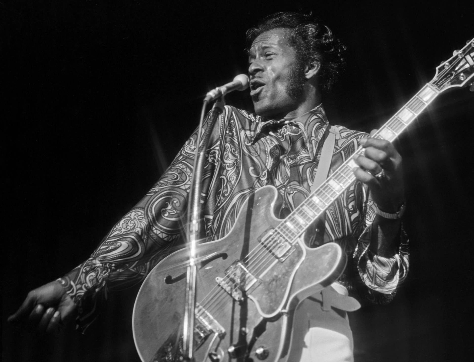 Chuck Berry In Rockumentay Film Background