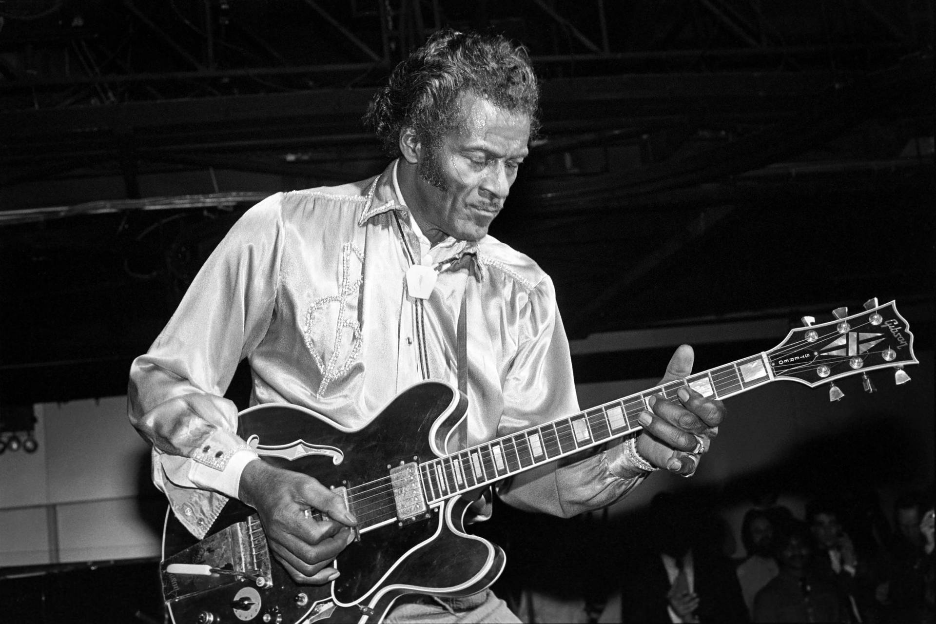Legendary Rock n' Roll Phenomenon - Chuck Berry Performing Live at the Red Parrot Club Wallpaper