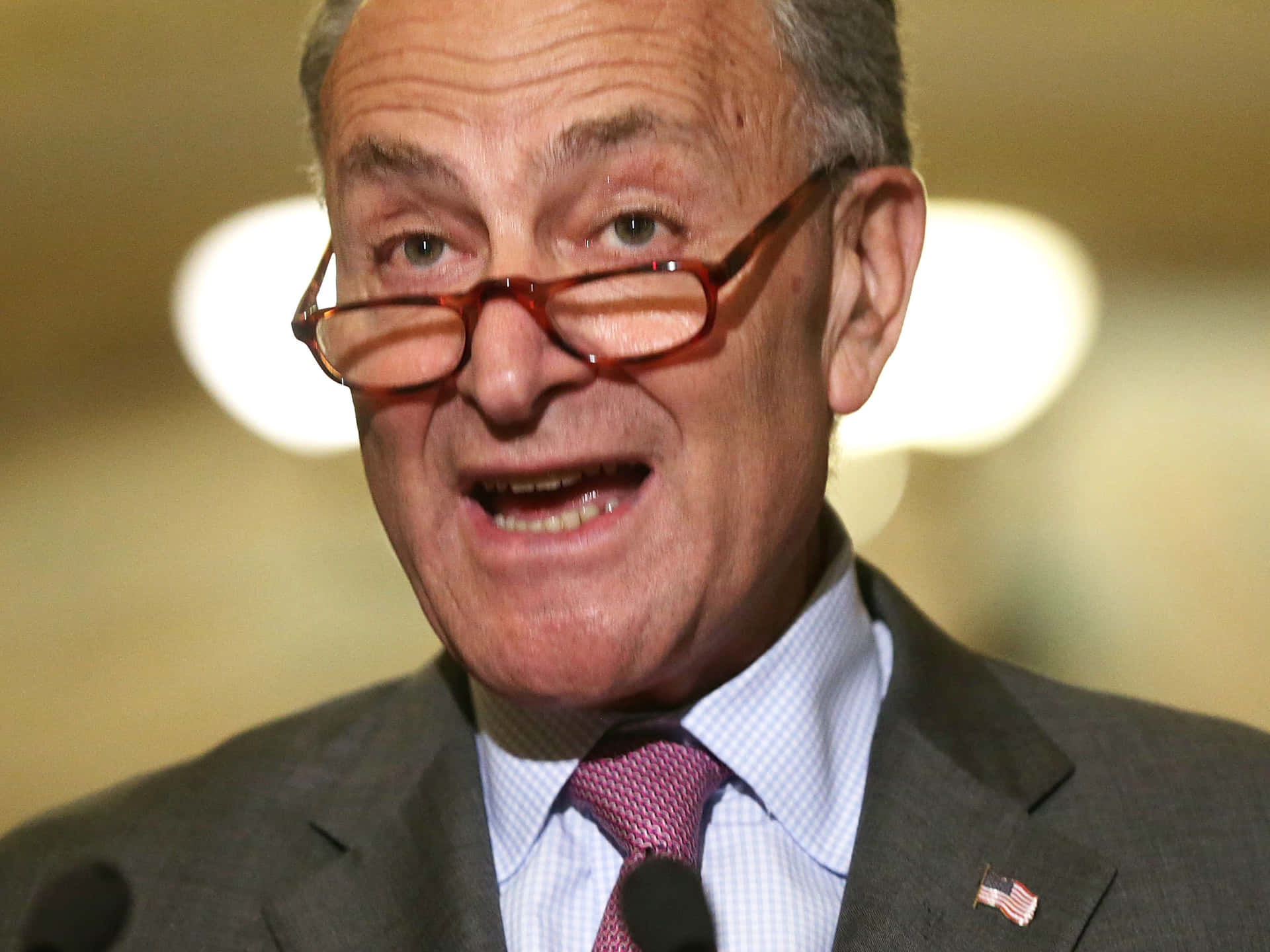 Chuck Schumer Puhuu Tapahtumassa Taustakuva