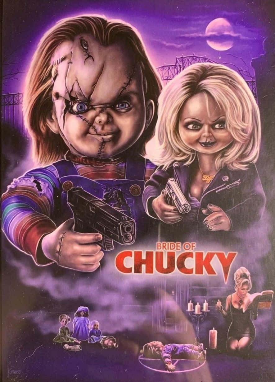 Chucky And Tiffany Horror Movie Poster Background