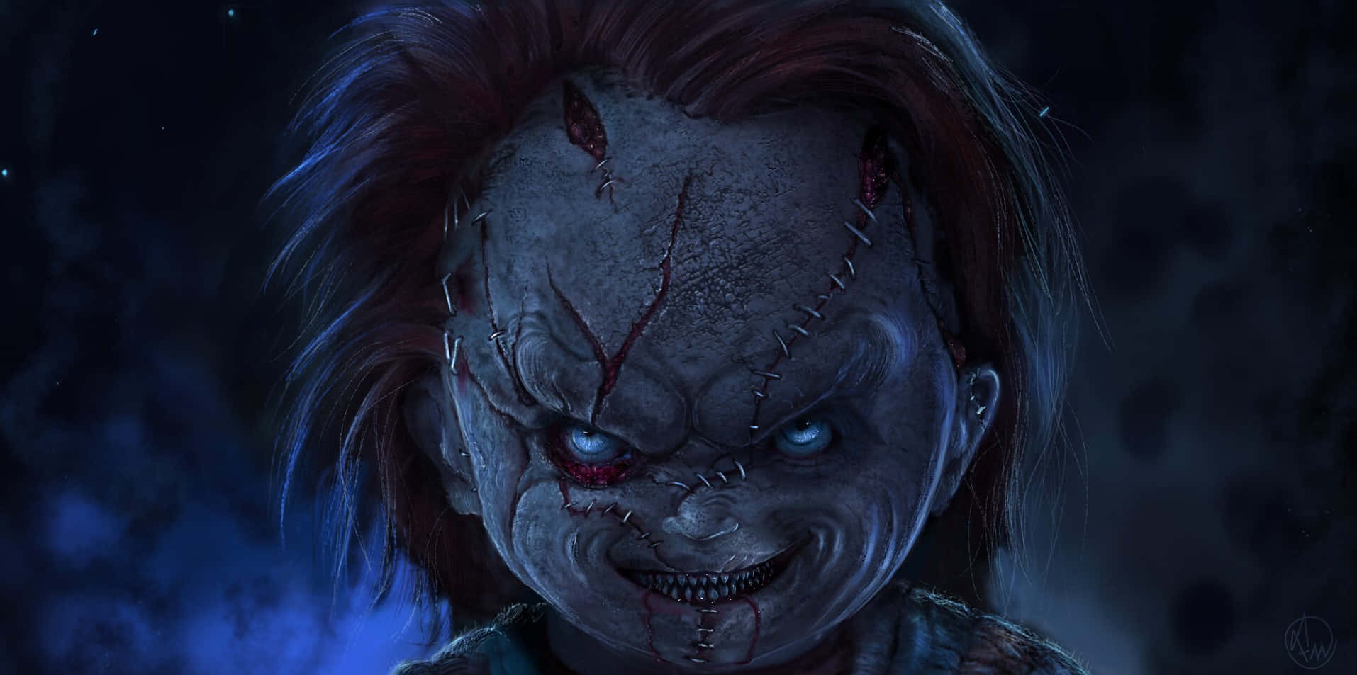 Chucky Doll With Glowing Eyes Wallpaper