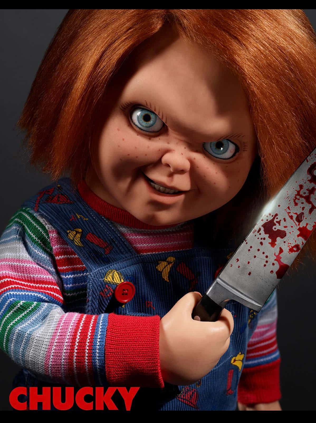 Chucky Doll With A Menacing Stare Wallpaper