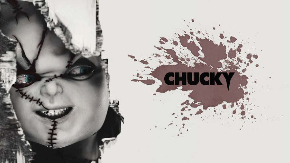 Muñecade Chucky En Blanco Y Negro. Fondo de pantalla