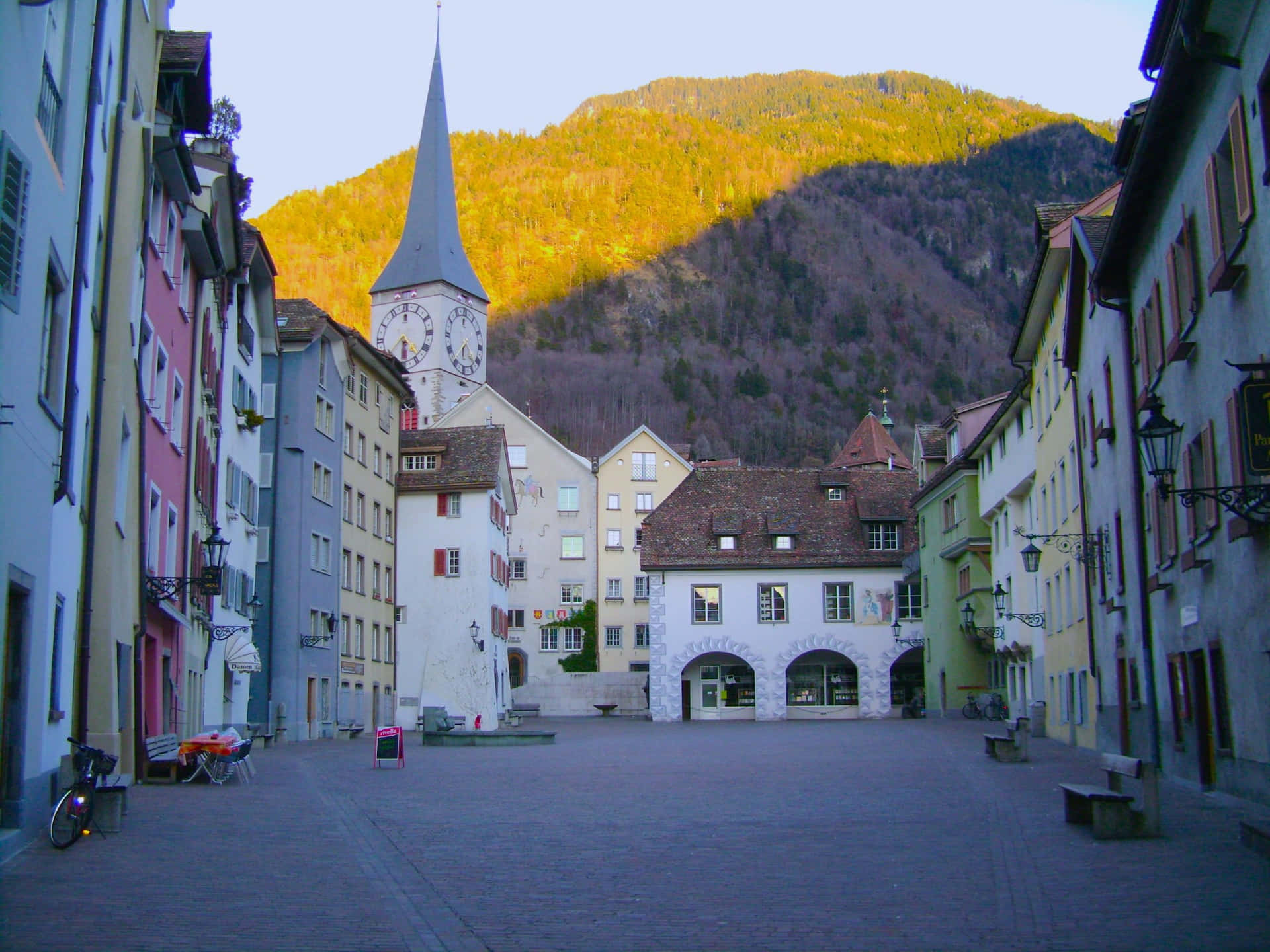 Chur Old Town Square Switzerland Wallpaper