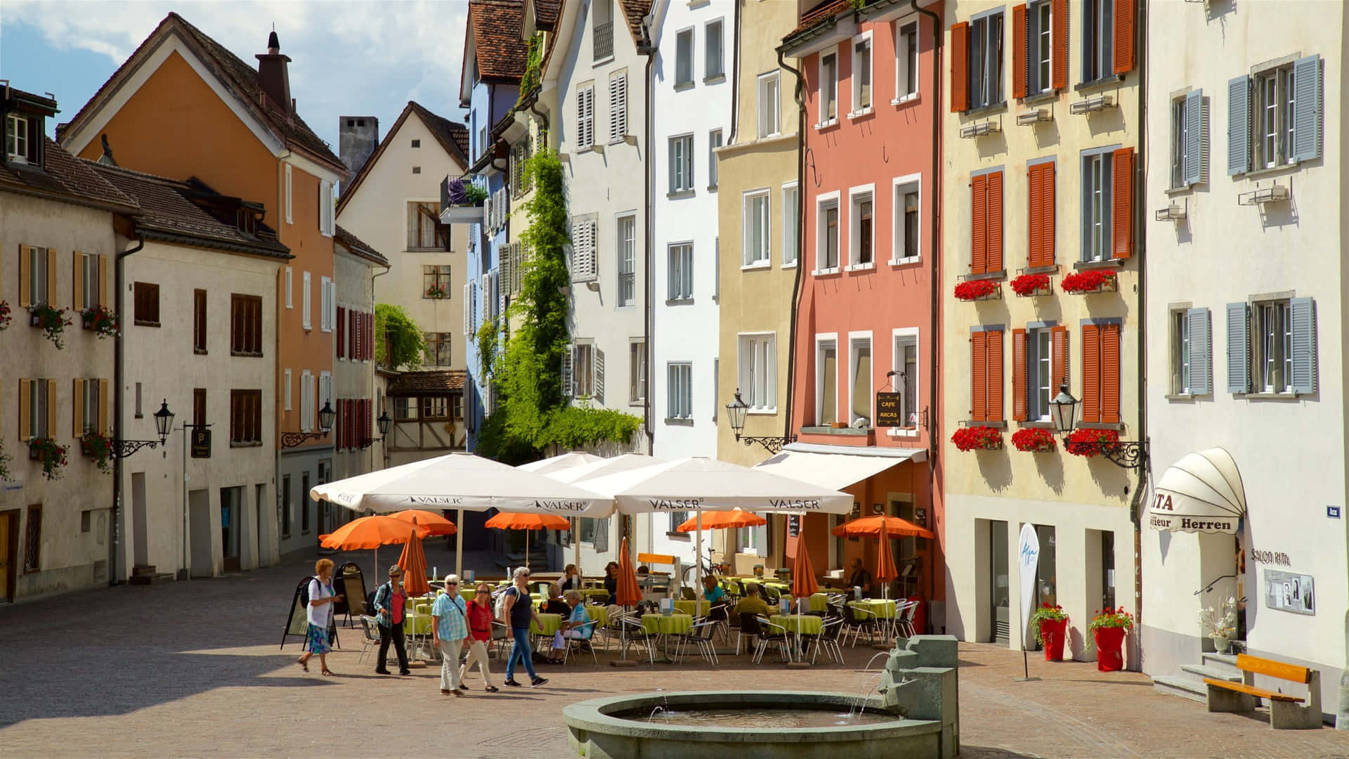 Chur Old Town Sunny Day Wallpaper