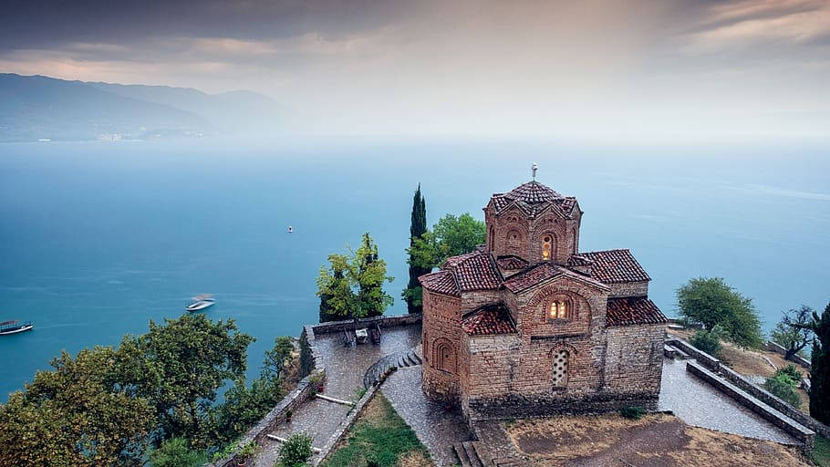 Church By The Cliff In North Macedonia Wallpaper