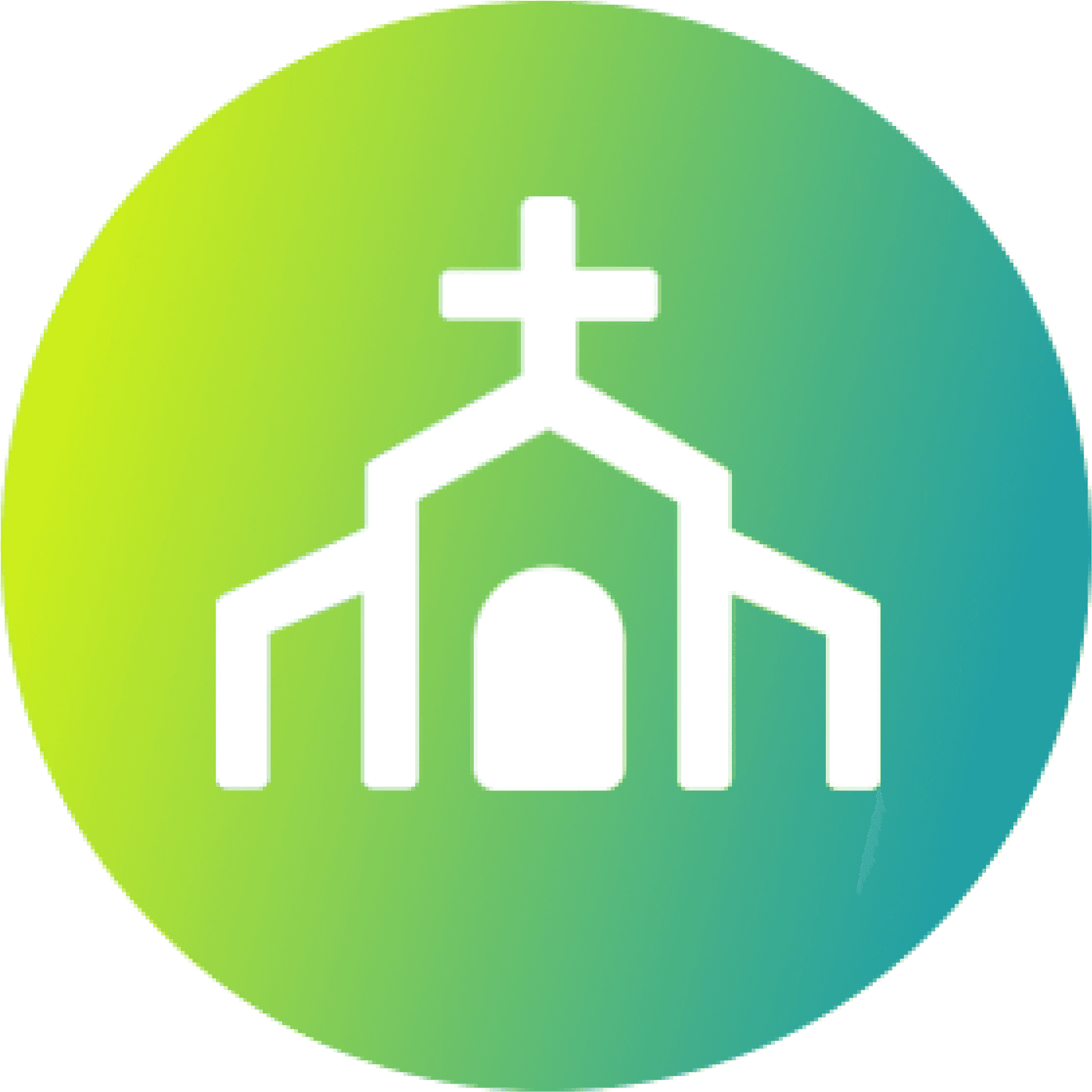 Church Icon Green Background PNG