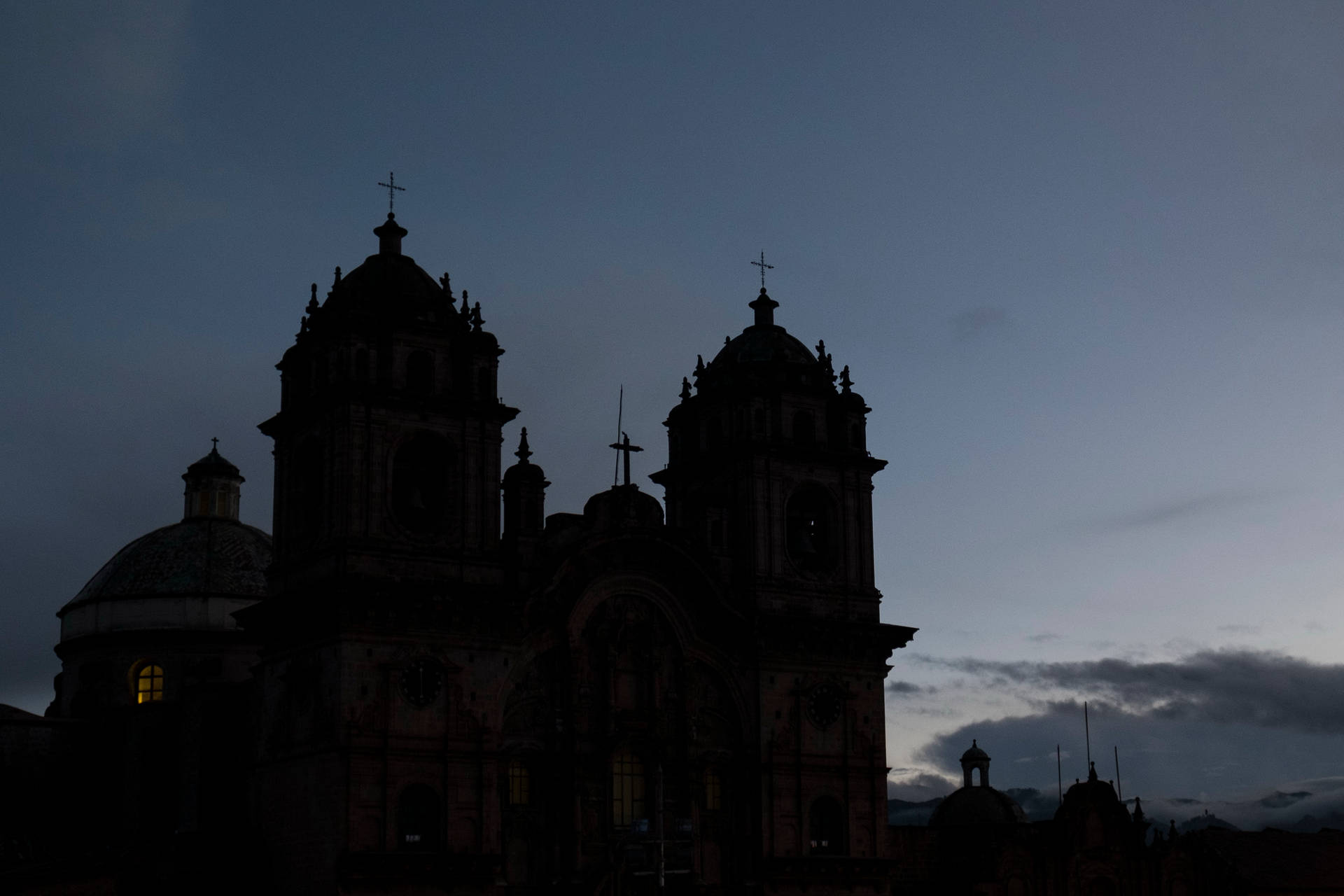 Church Silhouette Cusco Peru Wallpaper