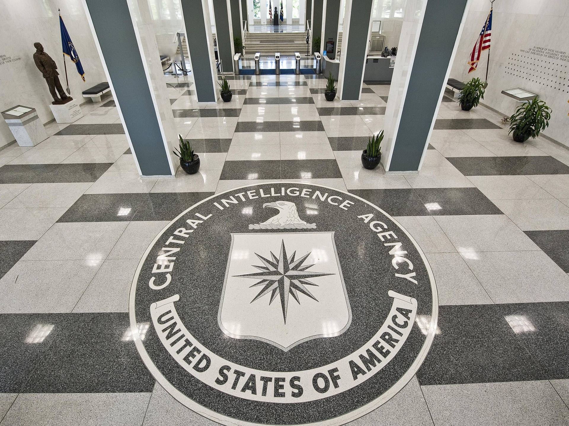 Emblem of Authority - CIA Logo on Government Building Wallpaper