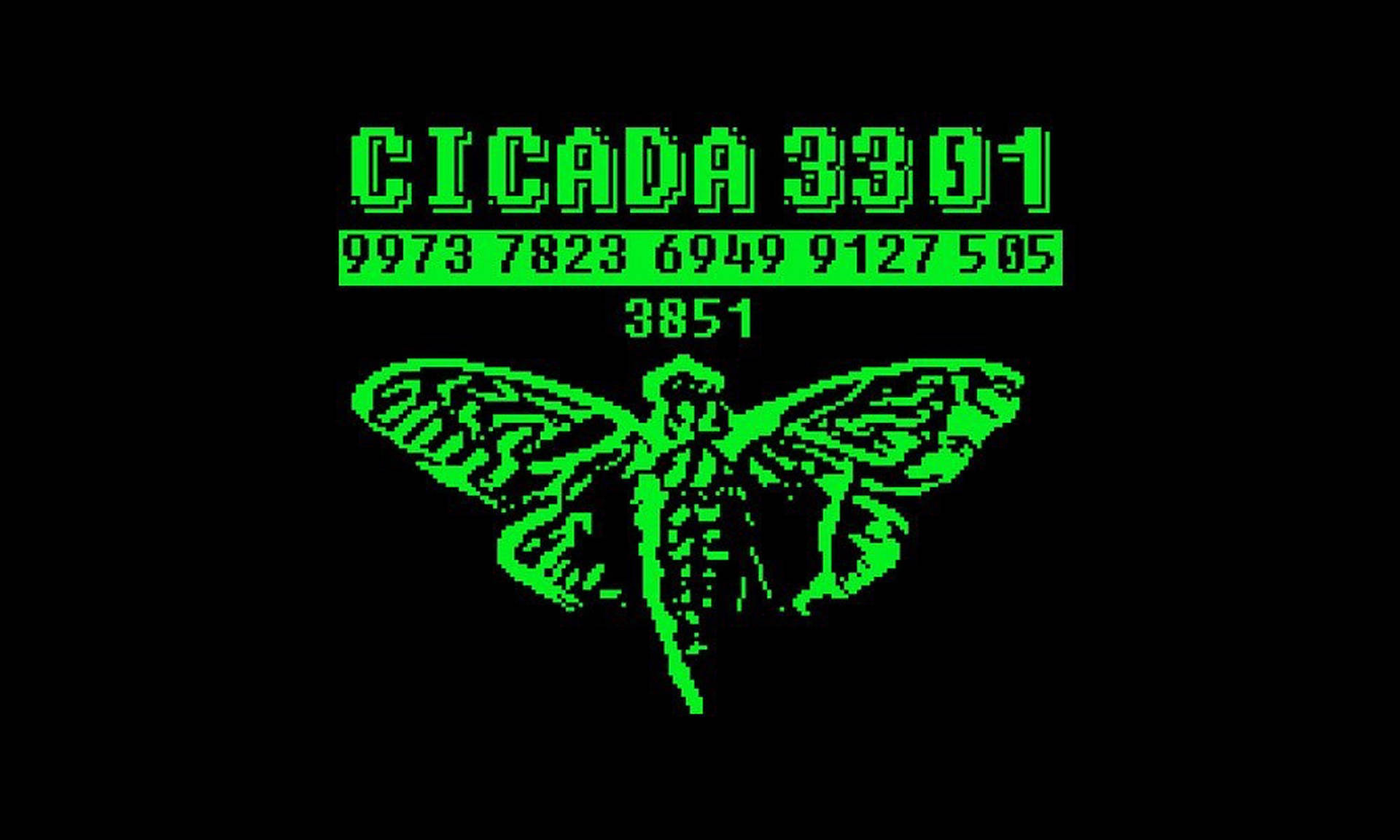 Cicada3301 Logotipo Verde. Fondo de pantalla