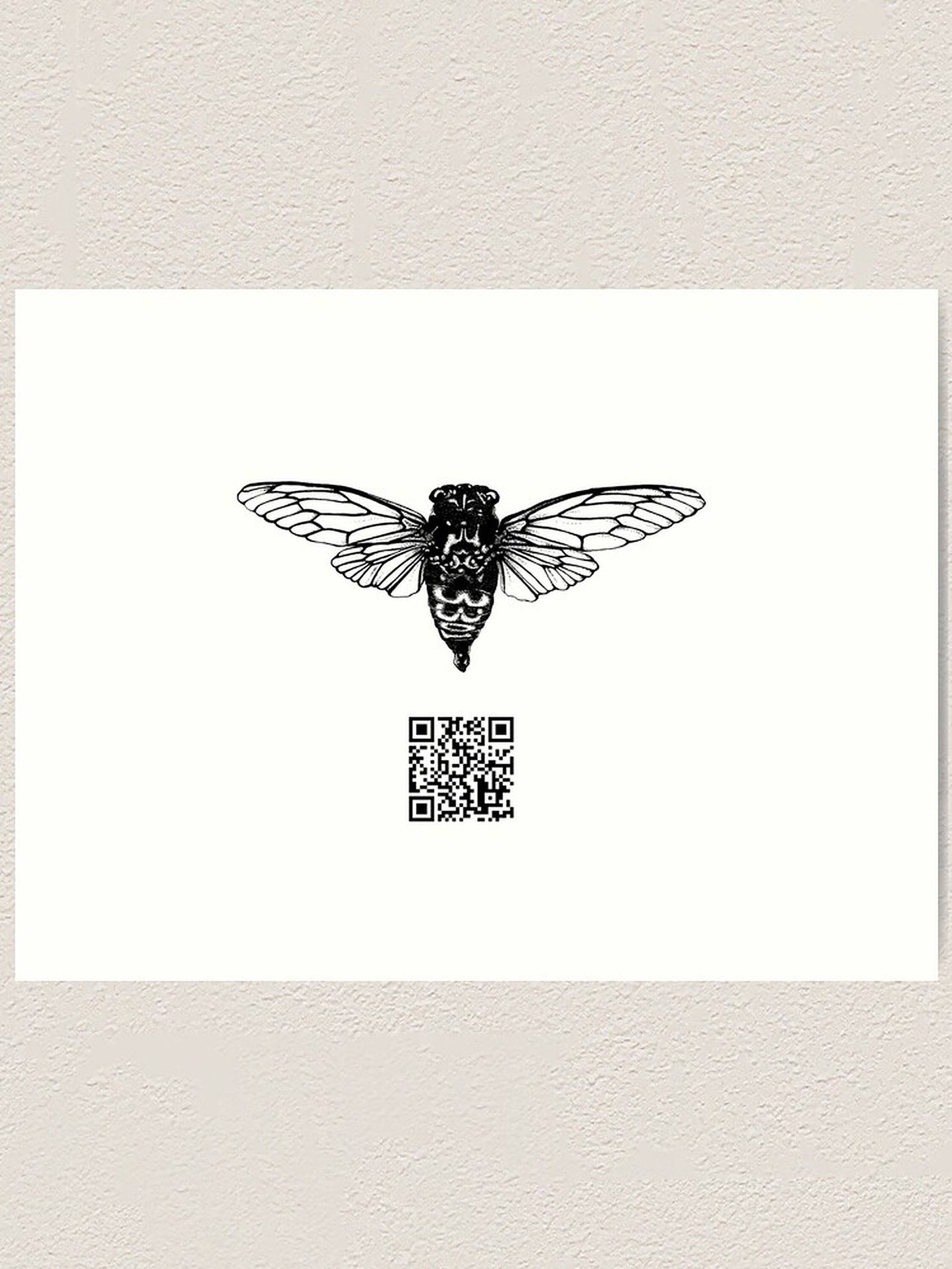 Cicada og QR-kode Wallpaper