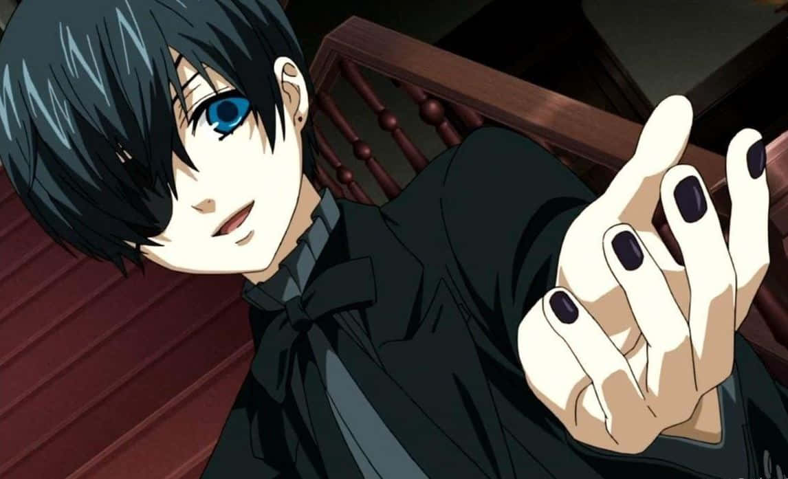 Ciel Phantomhive in a Gothic Victorian setting Wallpaper