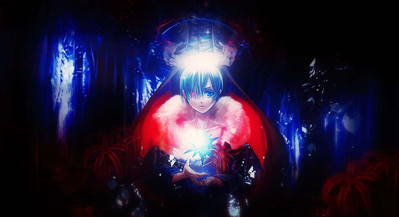Caption: Mysterious Ciel Phantomhive in Action Wallpaper
