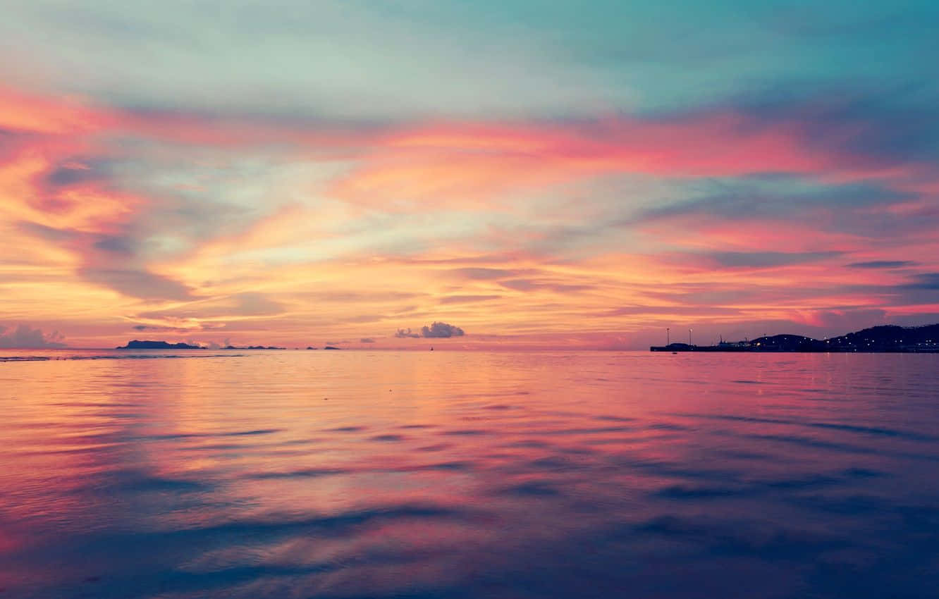 Cielocautivador De Atardecer Rosa.