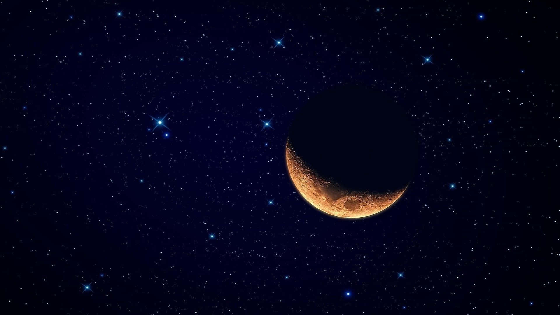 Cielonocturno Con Una Luna Y Estrellas Cautivadoras