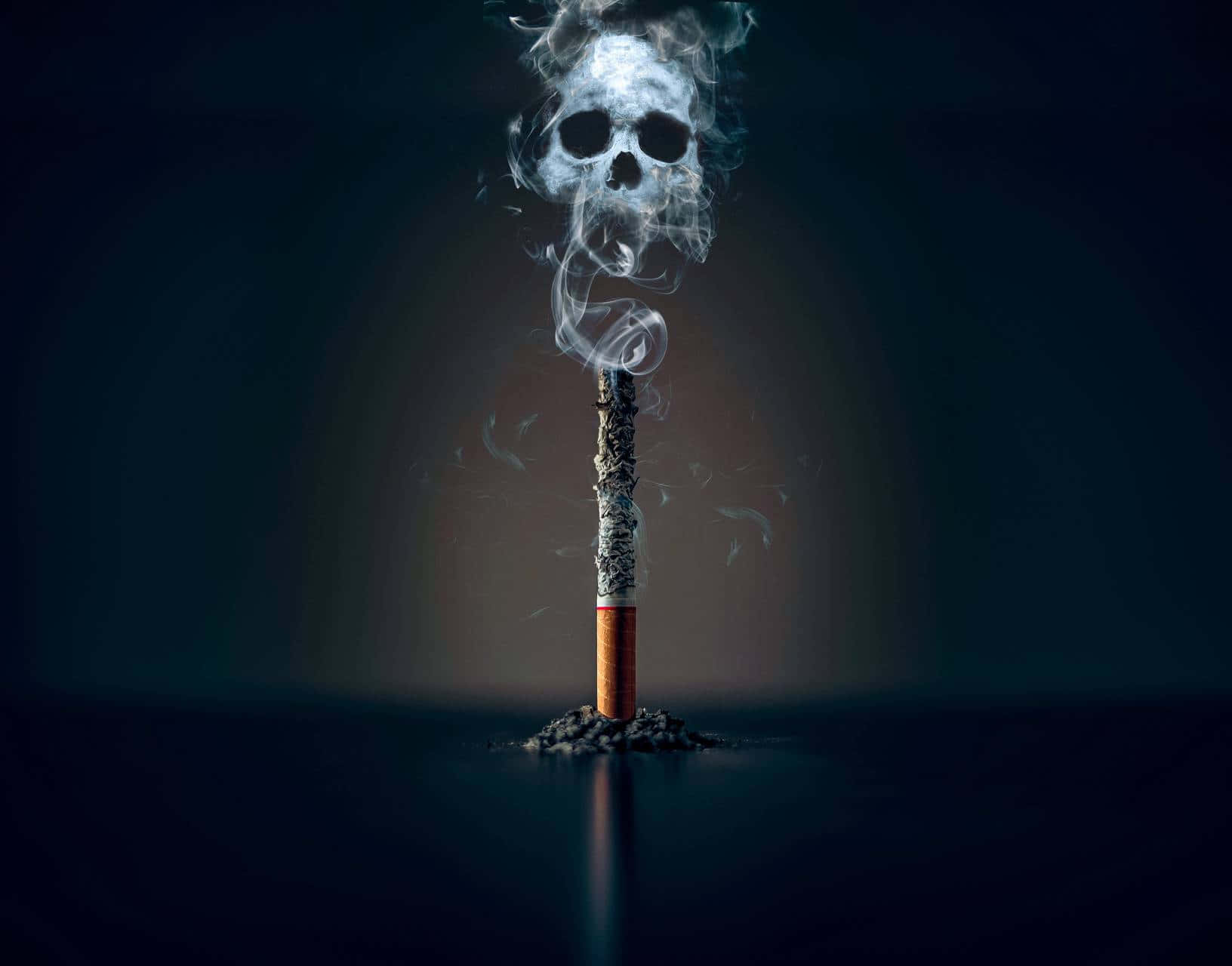 Imagende Calavera Con Cigarrillo Ardiendo
