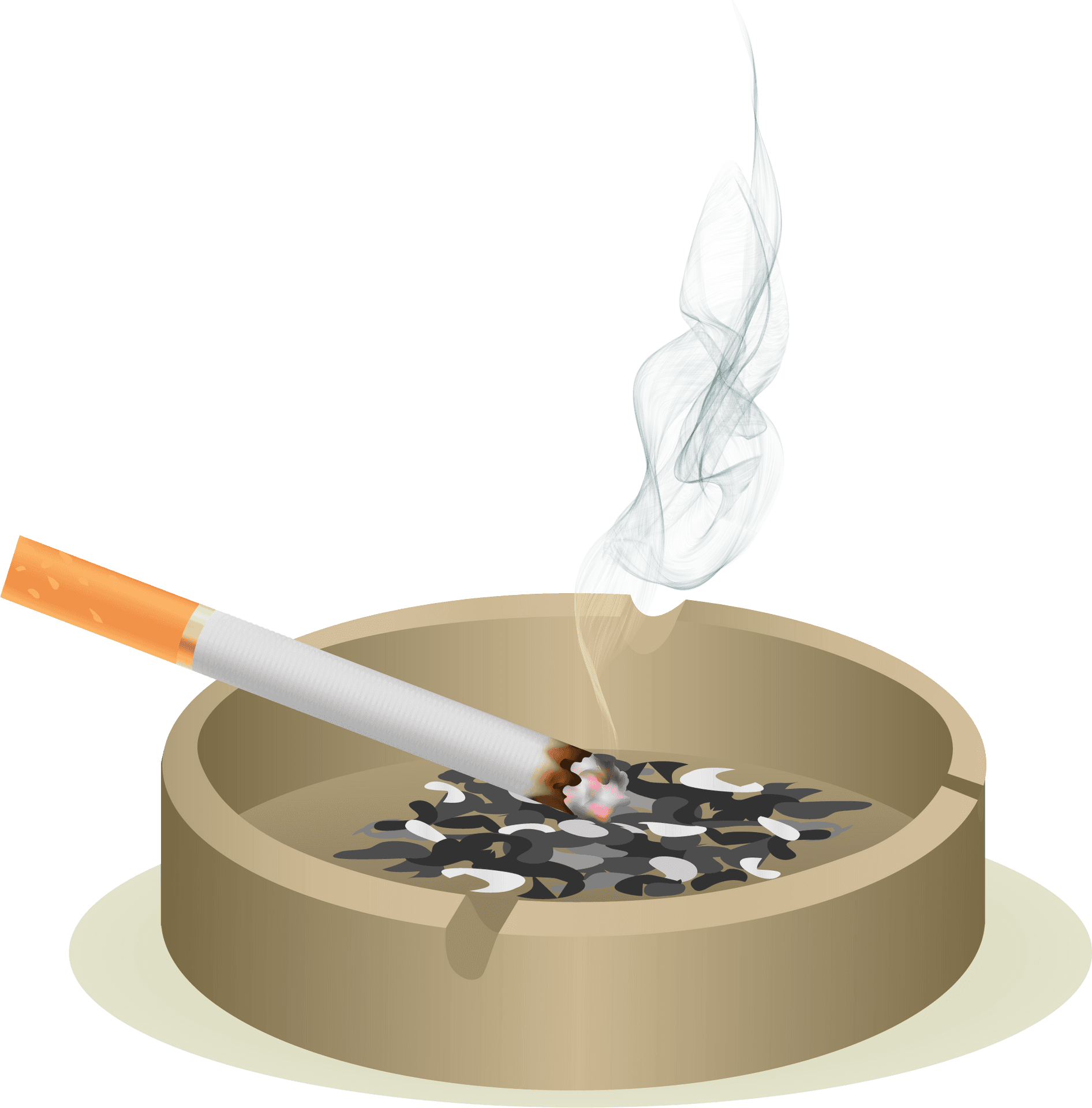 Cigarettein Ashtray Smoke Illustration PNG