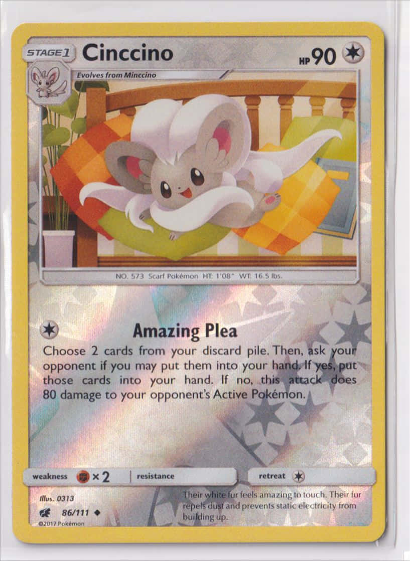 Cinccino Card With Holographic Stars Wallpaper