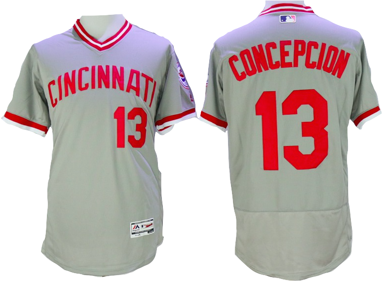 Cincinnati Baseball Jersey Number13 Concepcion PNG